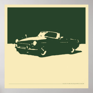 Affiche MGB, 1971 - British Racing Green sur la crème