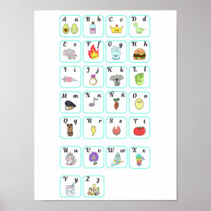 Affiche Mi amorce abecedario