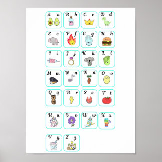 Affiche Mi amorce abecedario