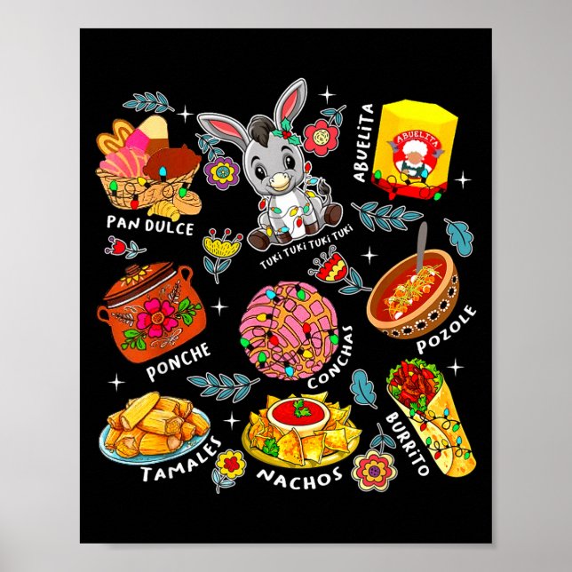 Affiche Mi Burrito Sabanero Mexican Tuki Tuki Latino Xmas  (Devant)