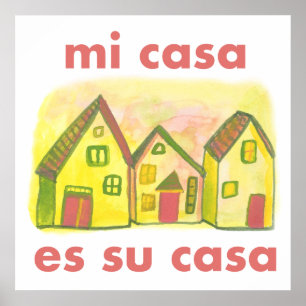 Affiche Mi Casa Es Su Casa Maisons Colorées Imprimer