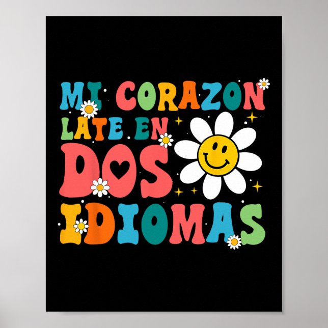 Affiche Mi Corazon Late En Dos Idiomas Retour À L'École (Devant)