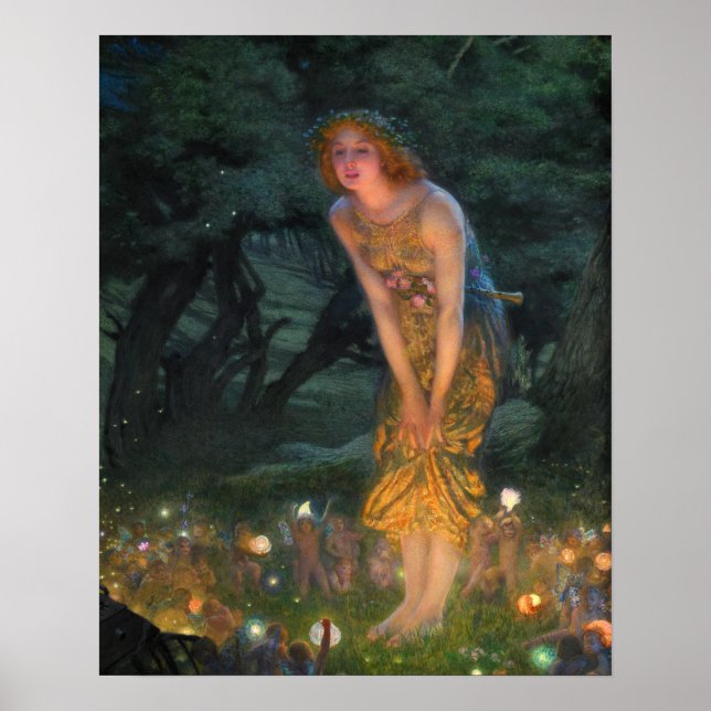 Affiche Mi-été Eve c. 1908 par Edward Robert Hughes (Devant)