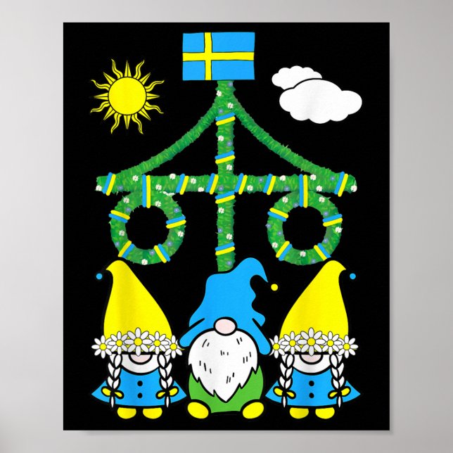 Affiche Mi-été Solstice Maypole Midsomum Suède (Devant)