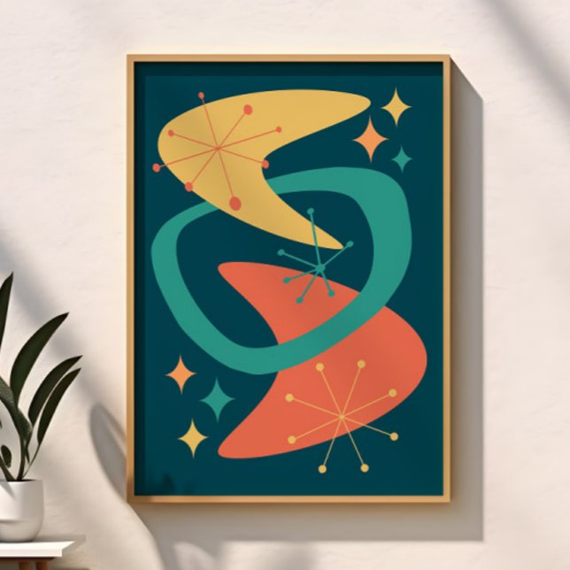 Affiche Mi-siècle Âge atomique 7 Charbon (Créateur téléchargé)