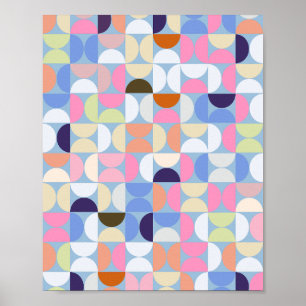 Affiche Mi-siècle moderne Abstrait Motif coloré
