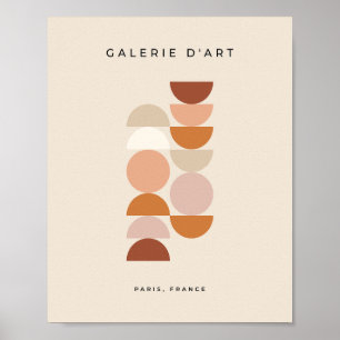 Affiche Mi-siècle moderne géométrique Neutre Beige
