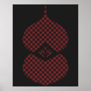 Affiche Mi-siècle moderne Géométrique Noir Rouge