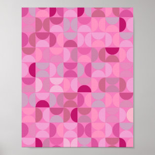 Affiche Mi-siècle moderne Motif Abstrait rose