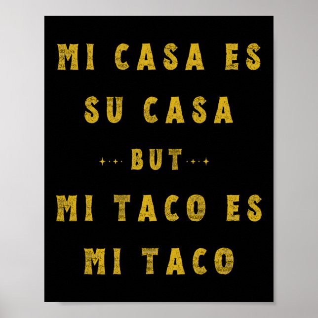 Affiche Mi Taco Es Mi Taco Cinco De Mayo Espèce Nourriture (Devant)