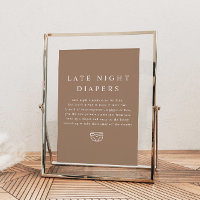 MIA Boho Earth Tone Late Night Diapers Baby shower