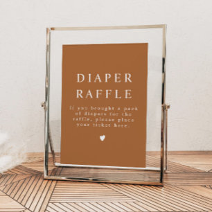 Affiche MIA Boho Terracotta Burnt Orange Diaper Raffle