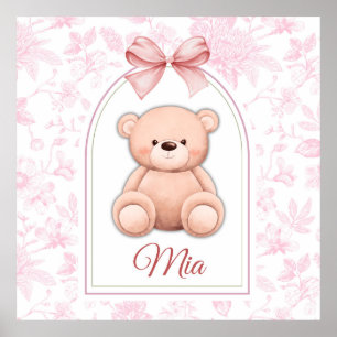 Affiche Mia   Conception personnalisée d'ours en peluche r
