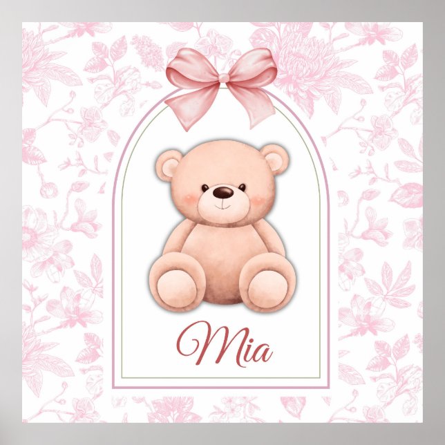 Affiche Mia | Conception personnalisée d'ours en peluche r (Devant)