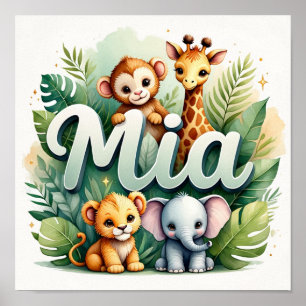 Affiche Mia Safari Nursery Wall Art