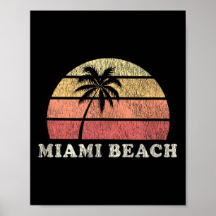 Affiche Miami Beach Fl Vintage les années 70 Retro Throwba
