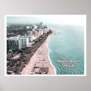 AFFICHE MIAMI BEACH FLORIDA - SOUTH BEACH