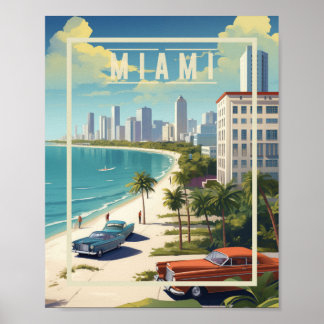 Affiche Miami Beach Florida Vintage