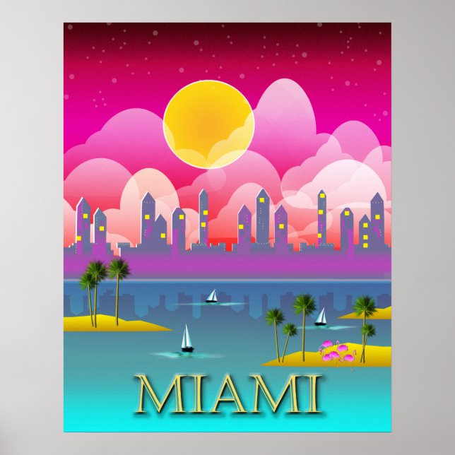 Affiche Miami Beach Floride (Devant)