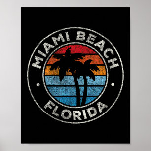Affiche Miami Beach Floride Fl Vintage Graphisme Retro les