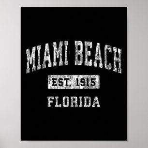 Affiche Miami Beach Floride Fl Vintage Sports Établis