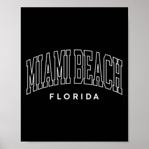Affiche Miami Beach Floride Retro Preppy Throwback Vintage
