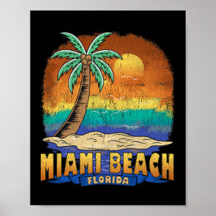 Affiche Miami Beach Floride Vintage Souvenir dénudé