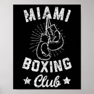 Affiche Miami Boxing Club - Gants Vintages Boxer