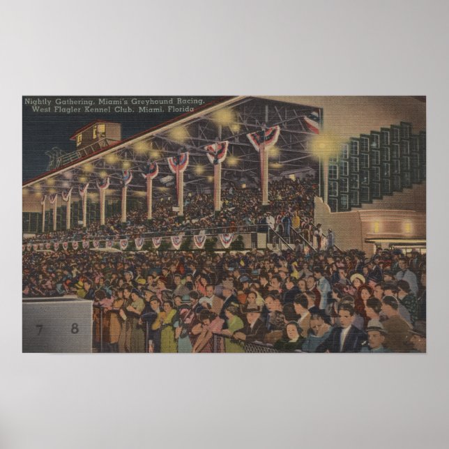 Affiche Miami, FL - West Flagler Kennel Club, Chien (Devant)