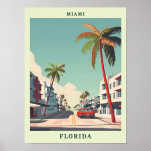 Affiche Miami Florida Elegant Art Vintage voyage