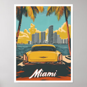 Affiche Miami Florida USA Art Vintage voyage Illustration