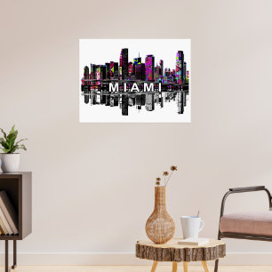 Affiche Miami, Floride en graffiti