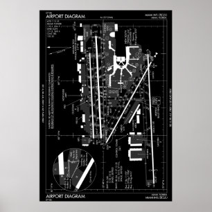 AFFICHE MIAMI INTERNATIONAL AIRPORT FAA DIAGRAM