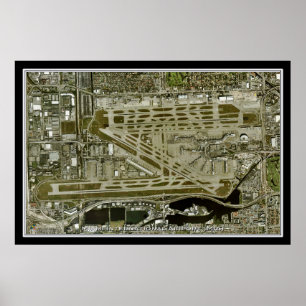 Affiche Miami International Airport Floride Carte de l'aff