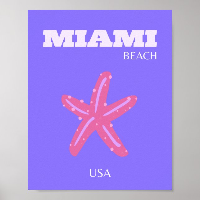 Affiche Miami, Miami Beach, Preppy Room, Violet, Lilac (Devant)