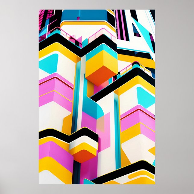 Affiche Miami Nice années 1980 Ken Gage Rétrowave (Devant)