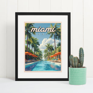 Affiche Miami Pool Vintage