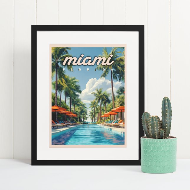 Affiche Miami Pool Vintage (Créateur téléchargé)