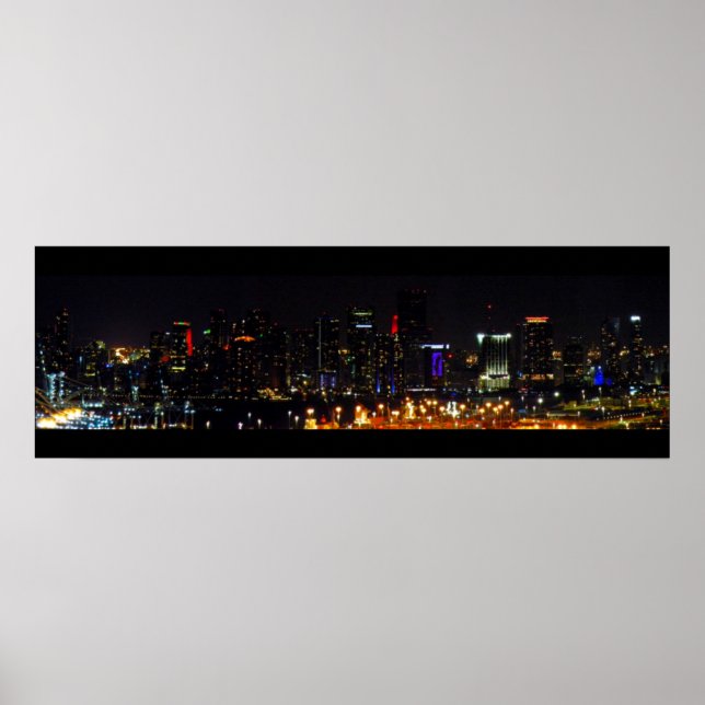 Affiche ~Miami Skyline~ PANORAMA POSTER, PERSONNALISER IT! (Devant)
