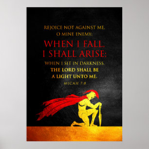 Affiche Micah 7:8 Bible Verse