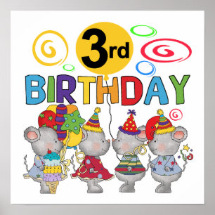 Affiche Mice 3e anniversaire T-shirts et cadeaux