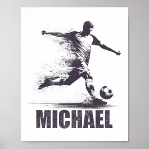 Affiche Michael Football Garçons Personnalisé Prénom Micha