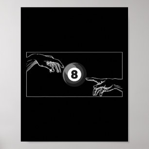 Affiche Michelangelo Billard Artistique Main De Dieu Noir