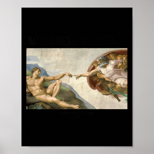Affiche Michelangelo - The Creation Of Adam _ Famous Paint (Devant)