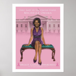 Affiche Michelle Obama - Sensibilisation au cancer du sein