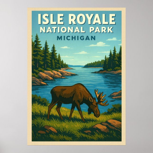 Affiche Michigan Isle Royale Parc national V01 (Devant)