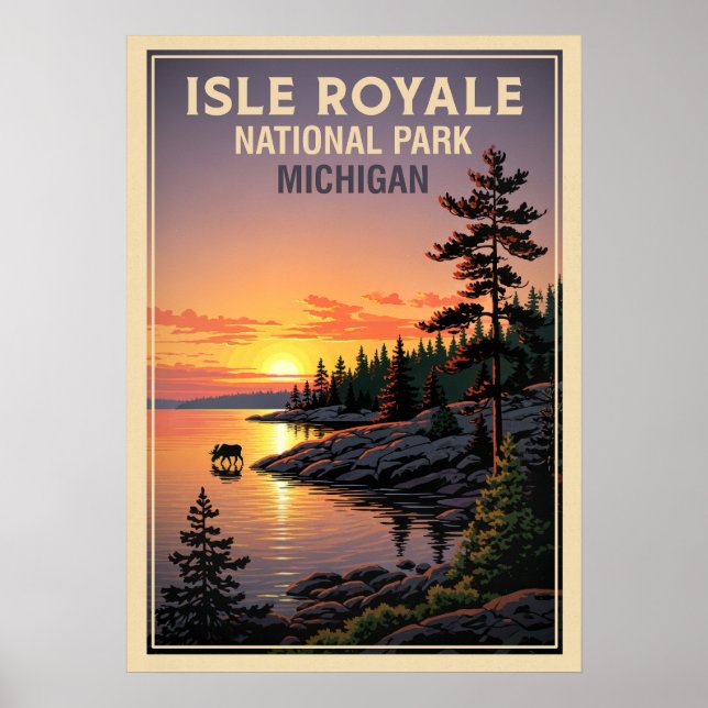 Affiche Michigan Isle Royale Parc national V02 (Devant)