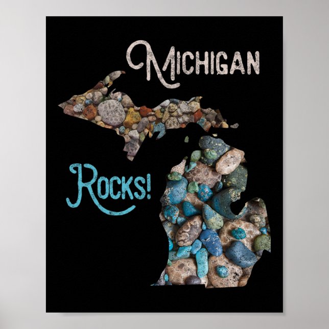 Affiche Michigan Rocks Petoskey Stone Hunting Tee Great La (Devant)