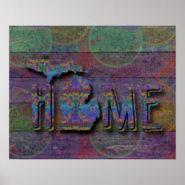 Affiche Michigan | Style Boho (Devant)