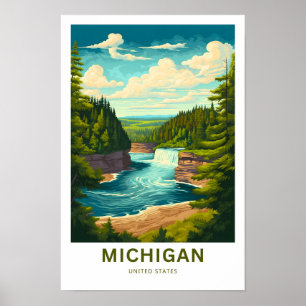 Affiche Michigan United States Travel Print